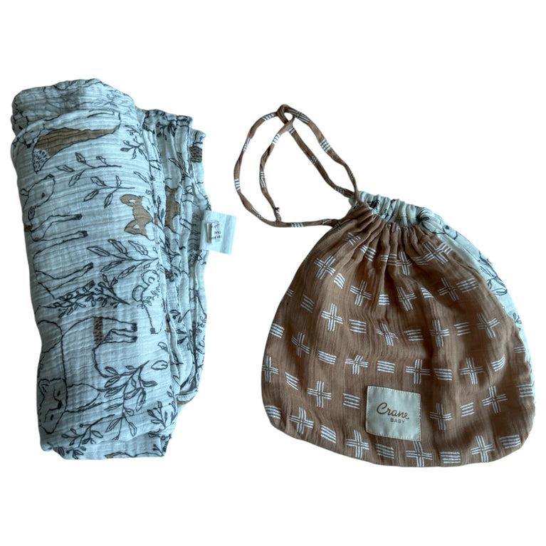 Crane Baby Ezra Single Swaddle Wrap - Woodland