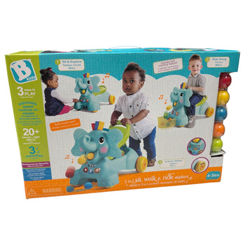 B Kids 3-in-1 Sit, Walk & Ride- Elephant