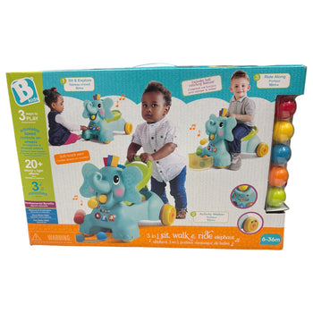 B Kids 3-in-1 Sit, Walk & Ride- Elephant