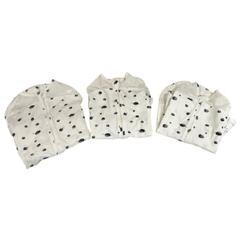 Happiest Baby SNOO 100% Organic SNOO Sleep Sack Bundle 3-Pack of Sizes - Ivory Planets with Black/White Wings