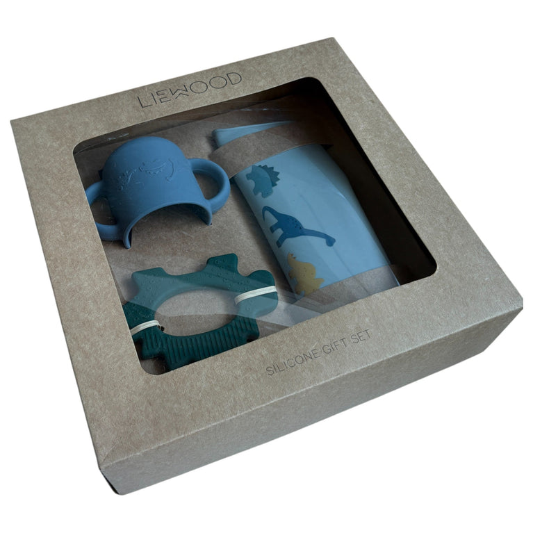 Liewood Silicone Gift Set - Dino/Blue