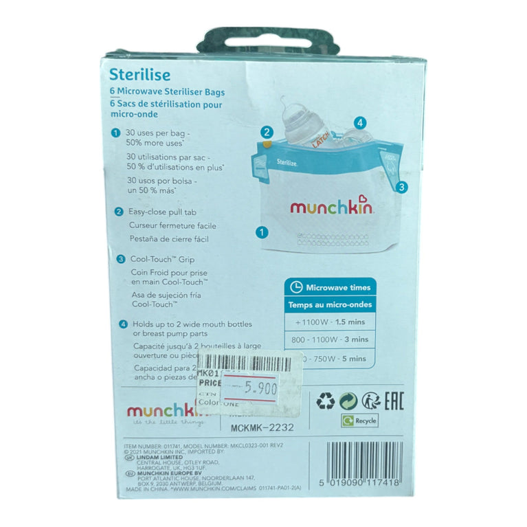 Munchkin Sterilize - Jumbo Sterilizer Bags - 6 pack