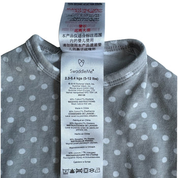 SwaddleMe Swaddle (Newborn 2.3-5.4 Kg) - Grey Polka
