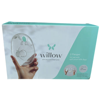 Willow 360 Breast Pump Flanges, Breast Shields (21mm) - Pack of 2