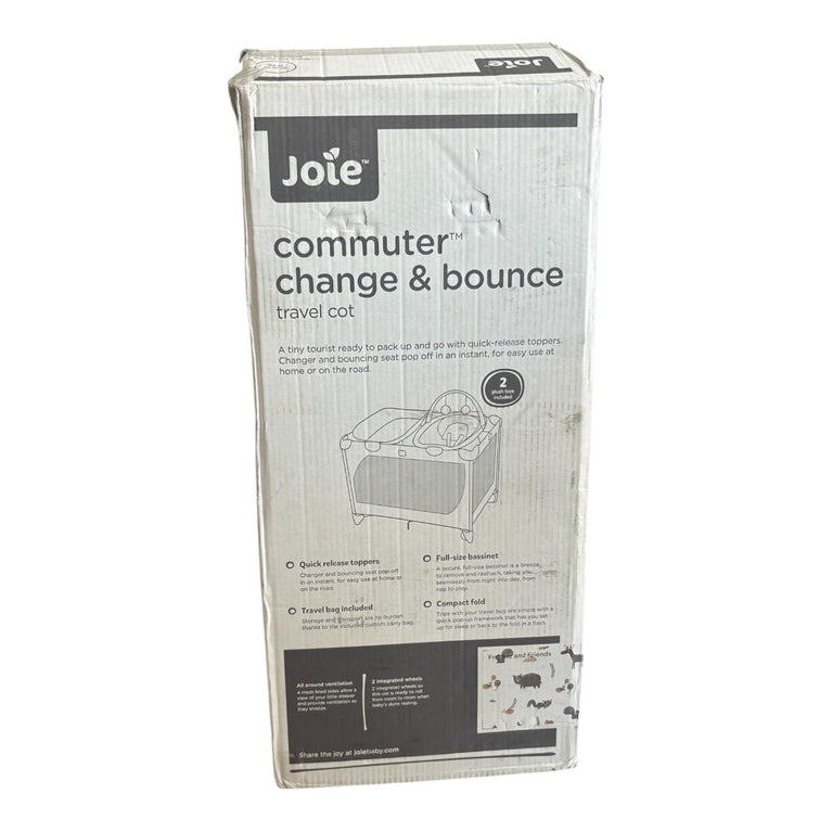 Joie Commuter Chance and Bounce Travel Cot - Frankie and Friends