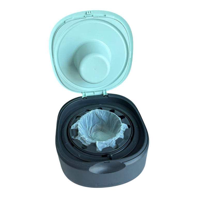 Tommee Tippee Twist & Click Advanced Nappy Disposal Bin - Mint Green & Grey