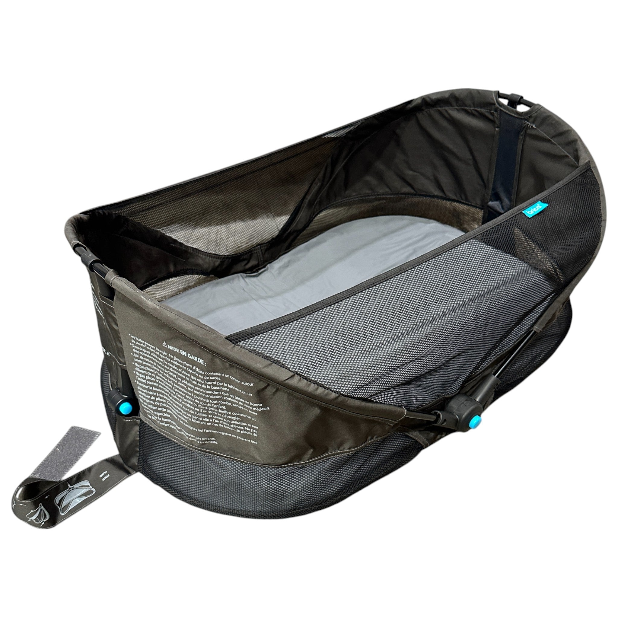 Munchkin Brica Fold N' Go Travel Bassinet Grey Shop used