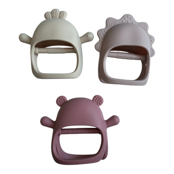 Soft Silicone Mitten Teething Toy - Pack of 3 - Pastels
