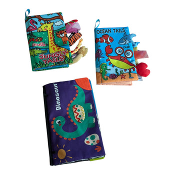Jungle, Ocean Animals and Dinosaurs Soft Crinkly Books (Assorted) - Set of 3
