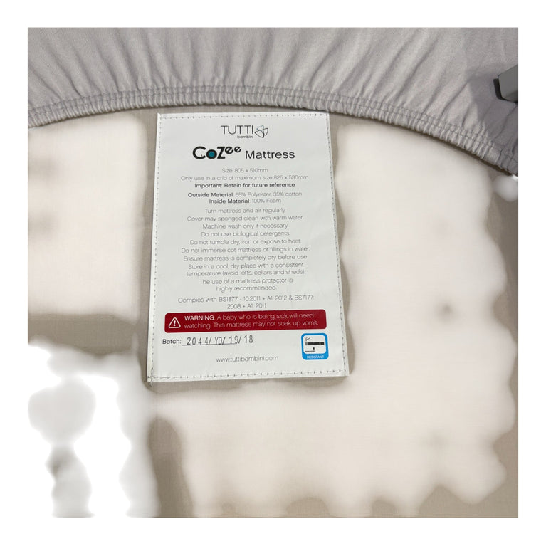 Tutti Bambini CoZee Air Bedside Crib/Co-Sleeper Rocker - Oak & Charcoal