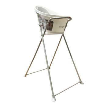 Shnuggle Baby Bath Tub + Foldable Bath Stand - White