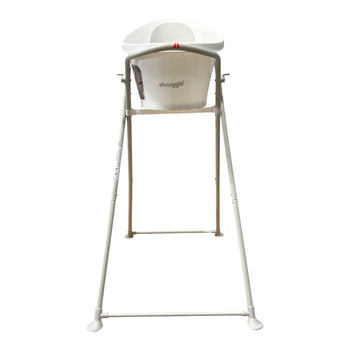 Shnuggle Baby Bath Tub + Foldable Bath Stand - White