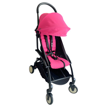 Babyzen YOYO+ Complete Stroller Set With Black Frame & 6m+ Pink Color Pack