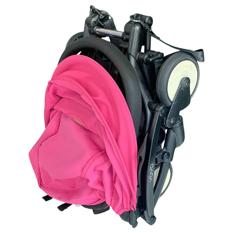 Babyzen YOYO+ Complete Stroller Set With Black Frame & 6m+ Pink Color Pack