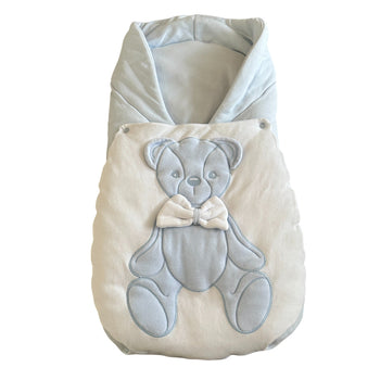 Juniors Couture Baby Boys Teddy Bear Nest - Blue & White