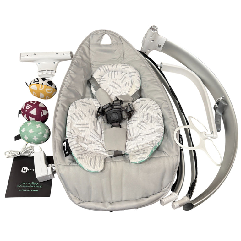 4moms MamaRoo 5.0 Multi-Motion Baby Swing with Newborn Insert - Grey
