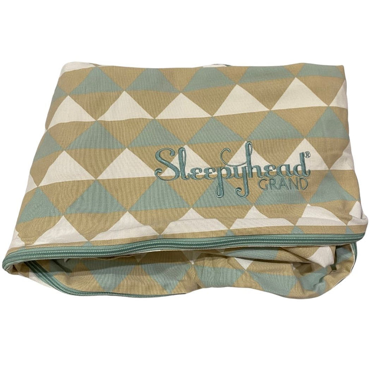 Sleepyhead (DockATot) Grand Dock Pod Baby Lounger + Spare Cover - Pristine White / Green Geometry