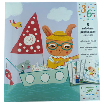 DJECO Dot to Dot Coloring Sheets - Travel