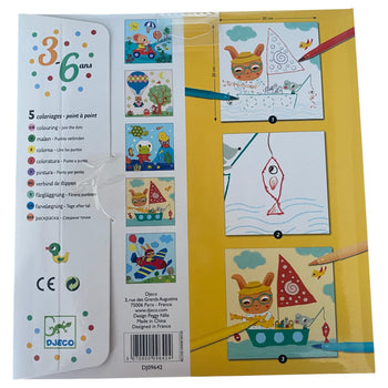 DJECO Dot to Dot Coloring Sheets - Travel