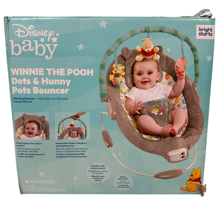 Disney Baby - Winnie The Pooh Dots & Hunny Pots Bouncer - Grey