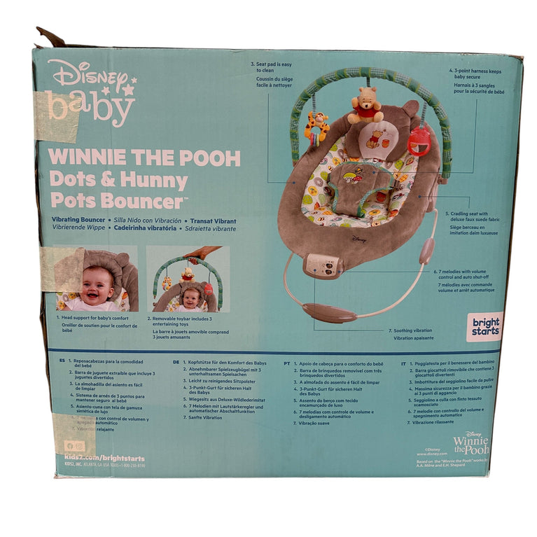 Disney Baby - Winnie The Pooh Dots & Hunny Pots Bouncer - Grey