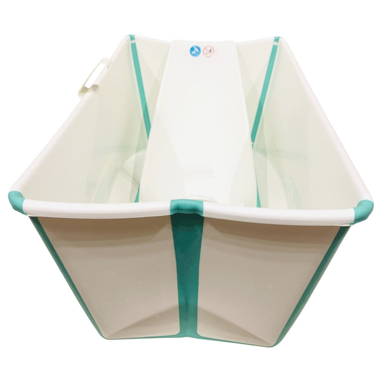 Stokke-Flexi-Bath-Tub-+-Newborn-Support-Bundle-Clear-Green-4-3