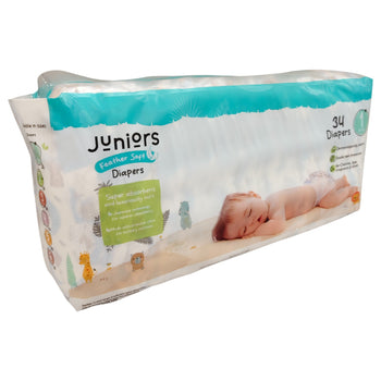 Juniors 34-Piece Tape Style Diapers Newborn Size 1 (2-5 kg)