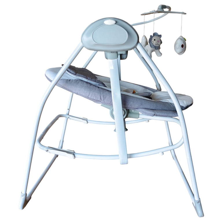 BabyBjörn Bouncer Bliss Blue Grey + Wooden Toy for Bouncer