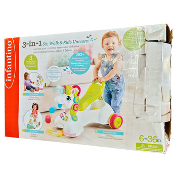 Infantino 3-In-1 Sit, Walk & Ride Unicorn