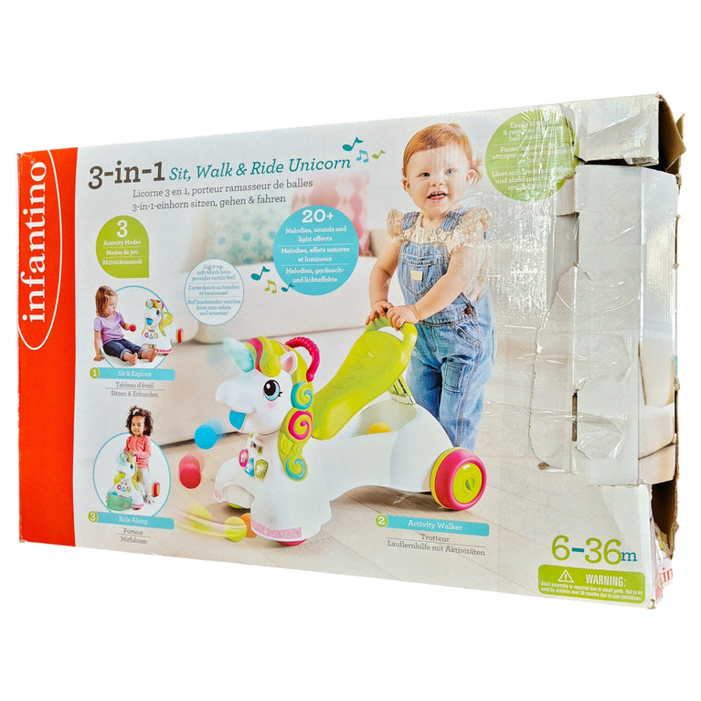 Infantino 3-In-1 Sit, Walk & Ride Unicorn