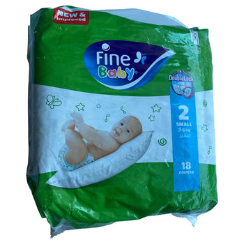Fine Baby Tape Style Diapers- Size 2(Small 3-6kg)-18 Pieces