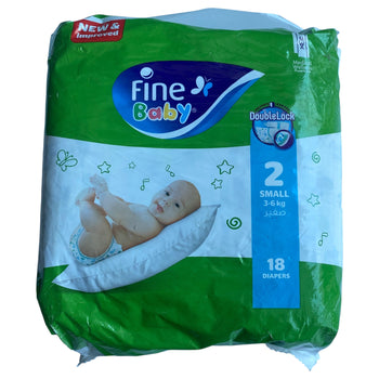 Fine Baby Tape Style Diapers- Size 2(Small 3-6kg)-18 Pieces