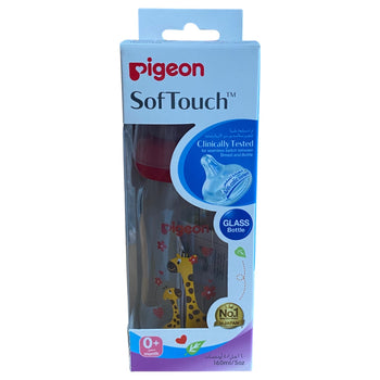 Pigeon Softouch Peristaltic Plus Wide Neck Nursing Glass Bottle- 160ml
