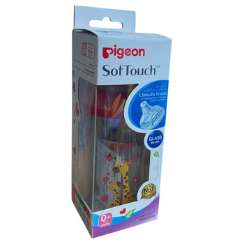 Pigeon Softouch Peristaltic Plus Wide Neck Nursing Glass Bottle- 160ml