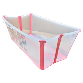 Stokke-Flexibath-Bath-Tub-&-Stand-Bundle-Clear-&-Pink-4-1