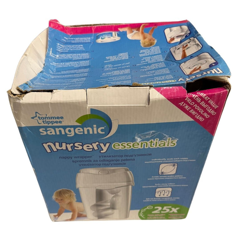 Tommee Tippee Sangenic Tec Nappy Disposal System Diaper Pail - White