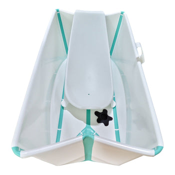 Stokke-Flexi-Bath-Tub-+-Newborn-Support-Bundle-Clear-Green-2-2