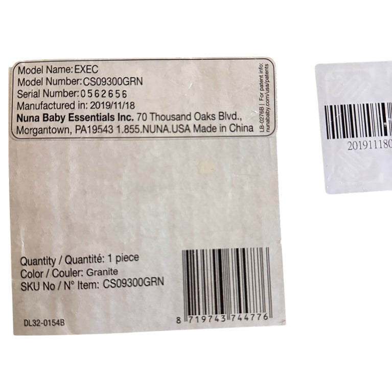 Nuna Exec Car Seat with Base-Granite