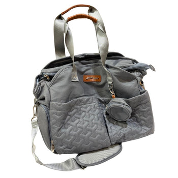 Little Story Signature Quilted Diaper Bag - Grey