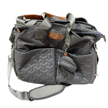 Little Story Signature Quilted Diaper Bag - Grey