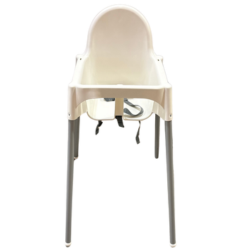 IKEA ANTILOP Highchair with Safety Belt + Tray - White & Silver