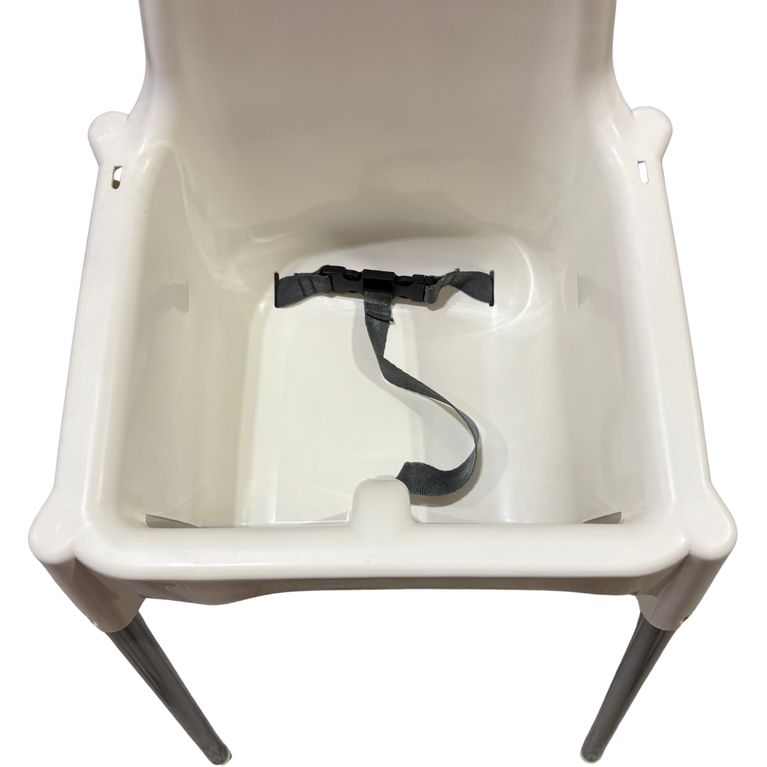 IKEA ANTILOP Highchair with Safety Belt + Tray - White & Silver