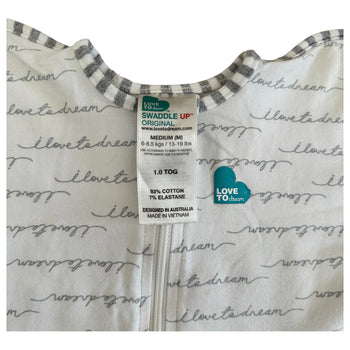 Love To Dream Swaddle Up Sleeping Bag - Medium (6-8.5 kg) 1 TOG - White