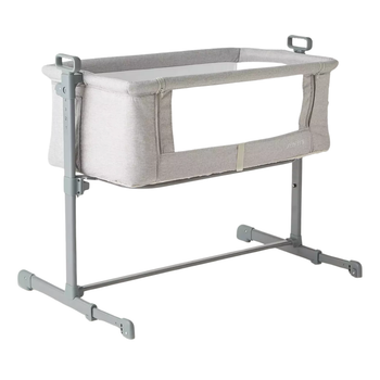 Juniors Peyton Adjustable Side Bassinet with Wheels - Beige