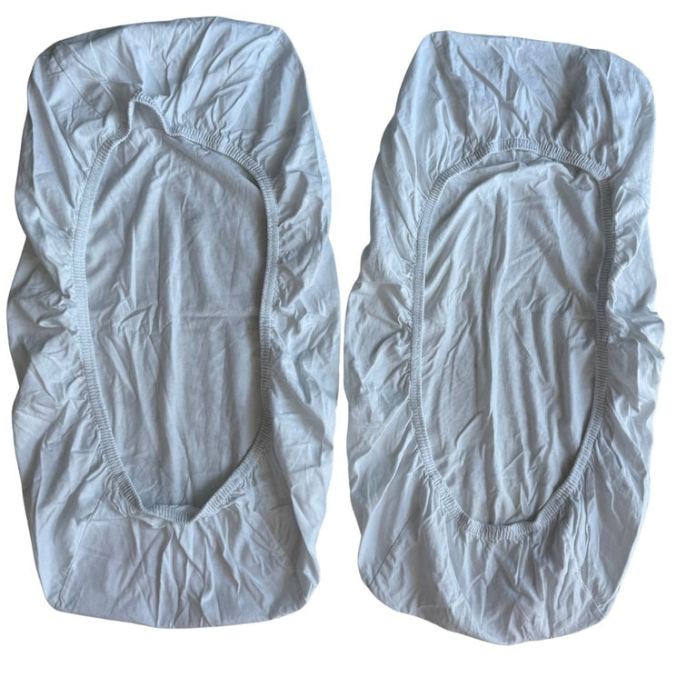 Snuz Moses Basket/SnuzPod/Pram Fitted Sheets - Pack of 2 - White