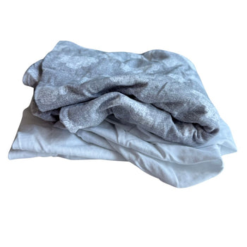 Snuz Moses Basket/SnuzPod/Pram Fitted Sheets - Pack of 2 - White / Cloud 9