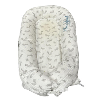 Sleepyhead (DockATot) Deluxe+ Pod with extra Blue Cover - Forest Friends