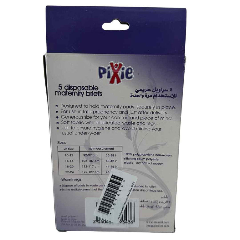Pixie-Disposable-Maternity-Brief-5Pcs-(Size-18-20),-White-4
