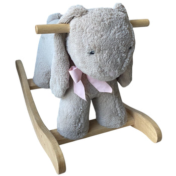 Pottery Barn Sherpa Bunny Plush Wooden Rocker