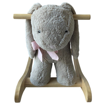 Pottery Barn Sherpa Bunny Plush Wooden Rocker